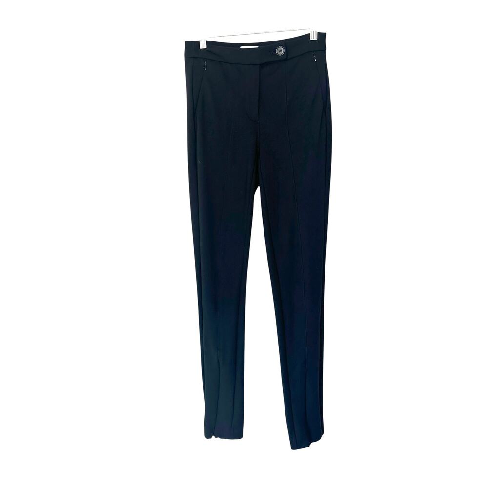 Anthropologie Maeve‎ Ponte Pants Black Slim Basic Classic Ankle Zip Size 2 Tall